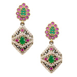 Rubies and Emeralds Vintage-Inspired Turkish Earrings