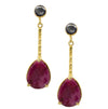 Ottoman-Inspired Ruby and Sterling Silver Drop Earrings