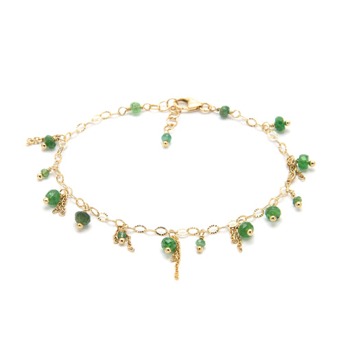 Delicate Gold Green Agate Bracelet