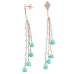 Aquamarine Dainty Chain Earrings