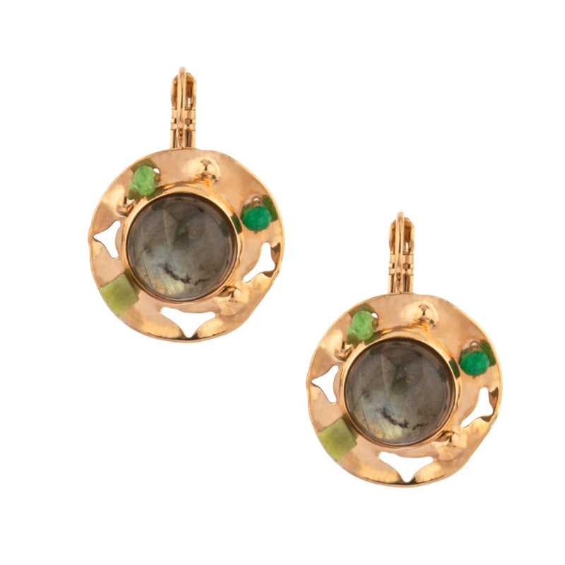 Glamorous Jade Labradorite Drop Earrings by Satellite Paris