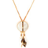 Elegant Feather and Mother of Pearl Necklace by Satellite Paris