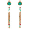 Turquoise and Swarovski Crystal Tassel Earrings by Satellite Paris