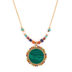 Malachite and Pearl Necklace by Satellite Paris