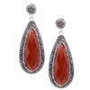 Sterling Silver Plated Scarlet Druzy Quartz and Crystal Earrings