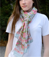 Hand Block Printed Scarf by Anokhi - Briar Rose Aqua