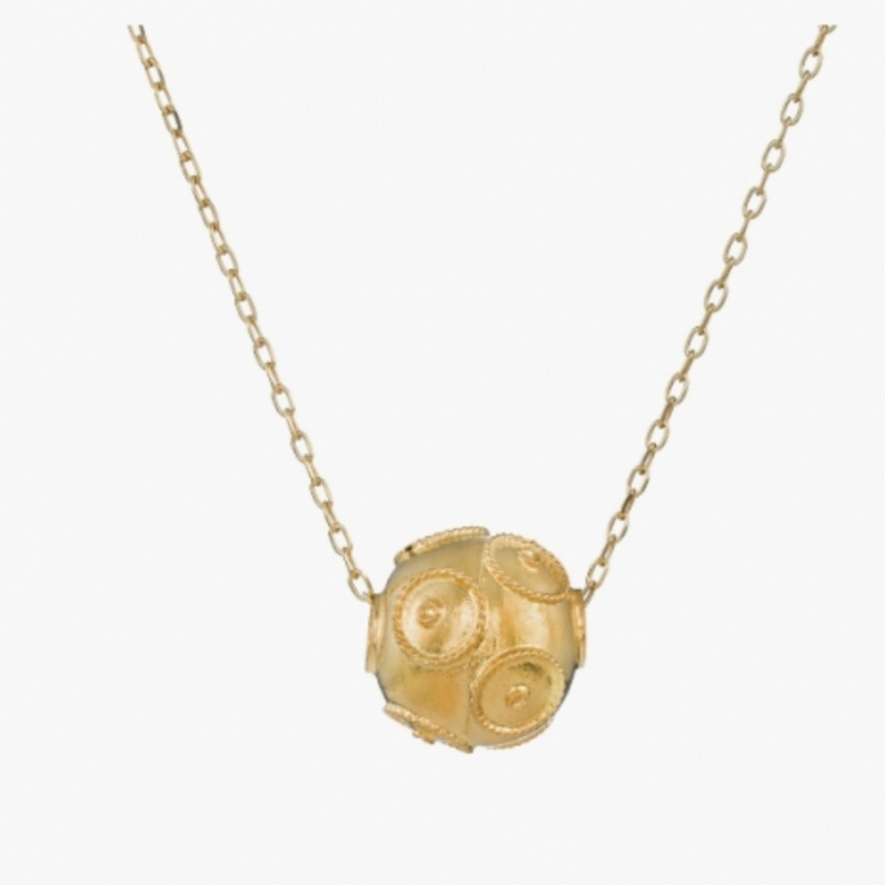 Viana's Conta Necklace - Gold Plated Silver