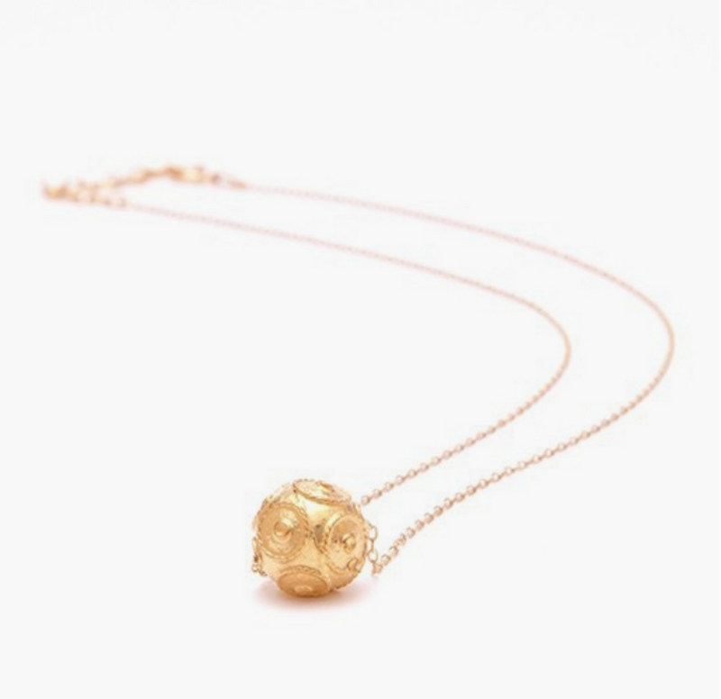 Viana's Conta Necklace - Gold Plated Silver