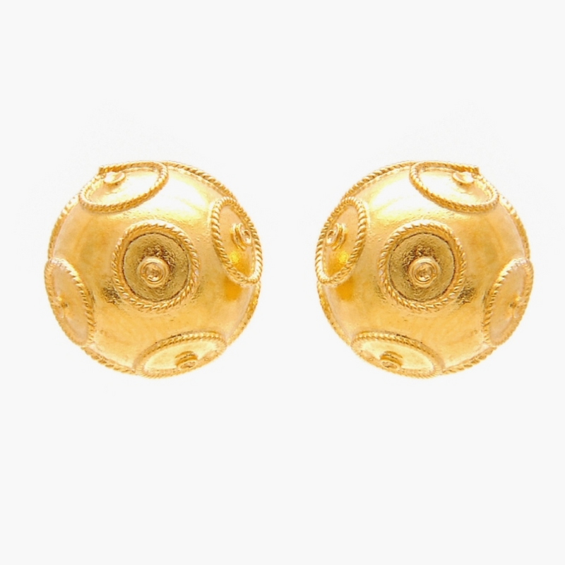 Viana's Conta Post Earrings - Gold Plated Silver