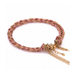 Soho Silk and 14K Gold Fill Chain Bracelet - Pink
