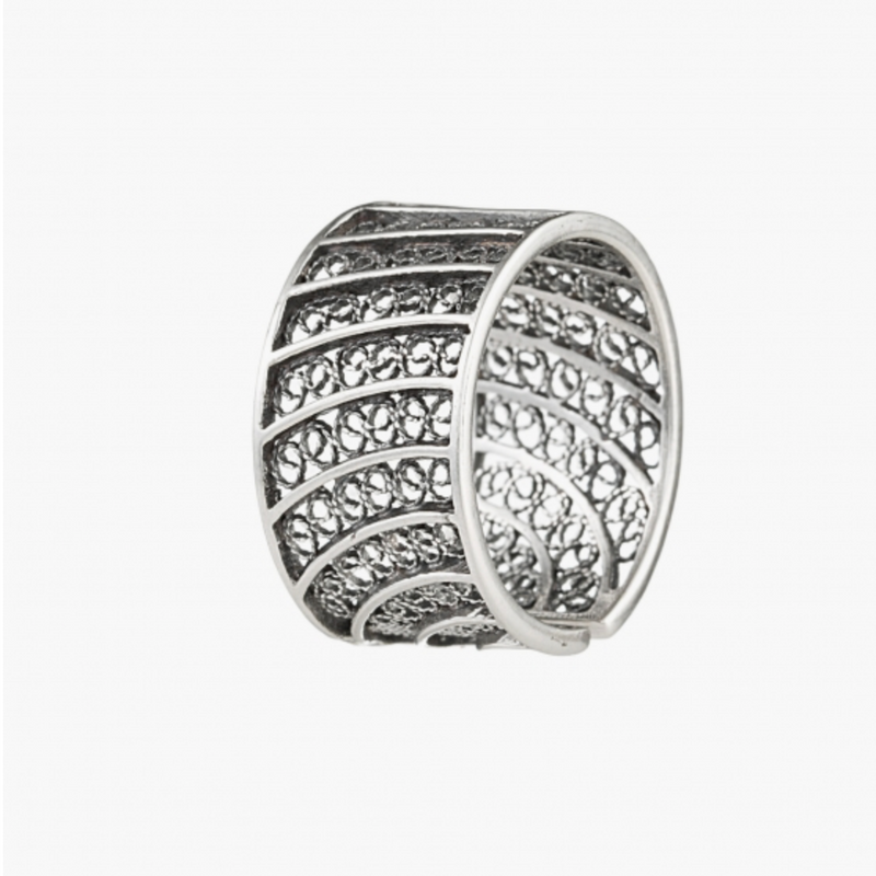 Silver Filigree Sterling Silver Adjustable Ring