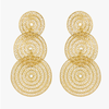 Three Circle Elegant Gold Plated Sterling Silver Filigree Earrings