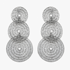 Elegant Three Circle Sterling Silver Filigree Earrings
