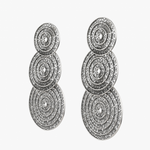 Elegant Three Circle Sterling Silver Filigree Earrings
