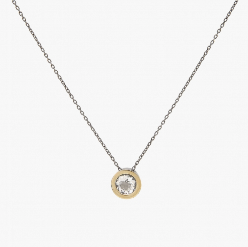 Minas Novas Gold and Silver Rock Crystal Necklace