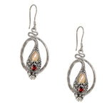 Barong Serpent Sterling Silver and 18K Gold Earrings