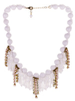Sicilian Beaded and Pink Crystal Necklace by A'BIDDIKKIA