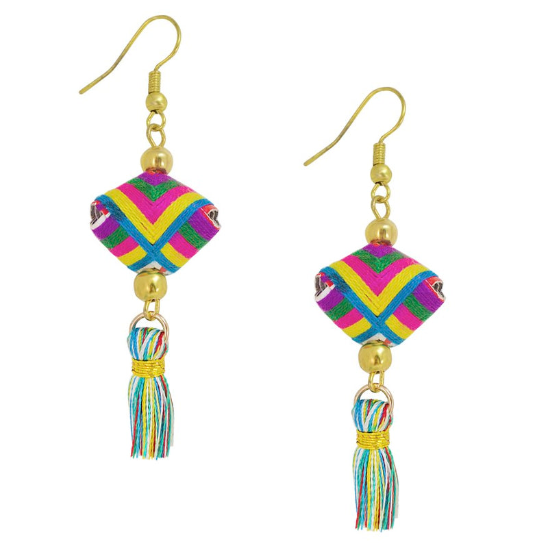 Hand Woven Colorful Tassel Earrings