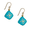 Embroidered Silk Earrings - Azul