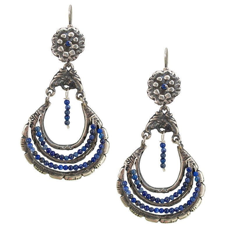 Lapis Silver Drop Earrings