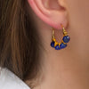 Small Beaded Lapis Lazuli Hoop Earrings by Satellite Paris