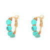 Small Beaded Turquoise Hoop Earrings by Satellite Paris
