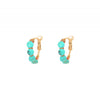 Small Beaded Turquoise Hoop Earrings by Satellite Paris