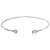 Delicate Sterling Silver and Rose Quartz Cuff Bracelet