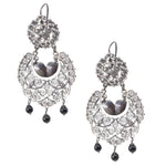 Sterling Silver and Onyx Frida Kahlo Filigree Earrings