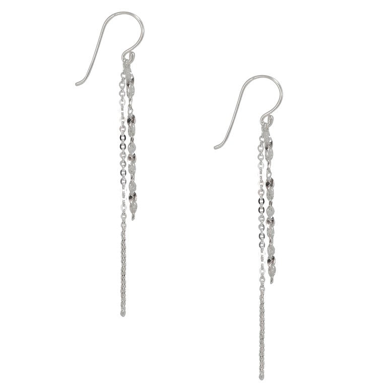 Sterling Silver Double Chain Earrings