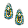 Hand Painted Talavera and Sterling Silver Tile Earrings