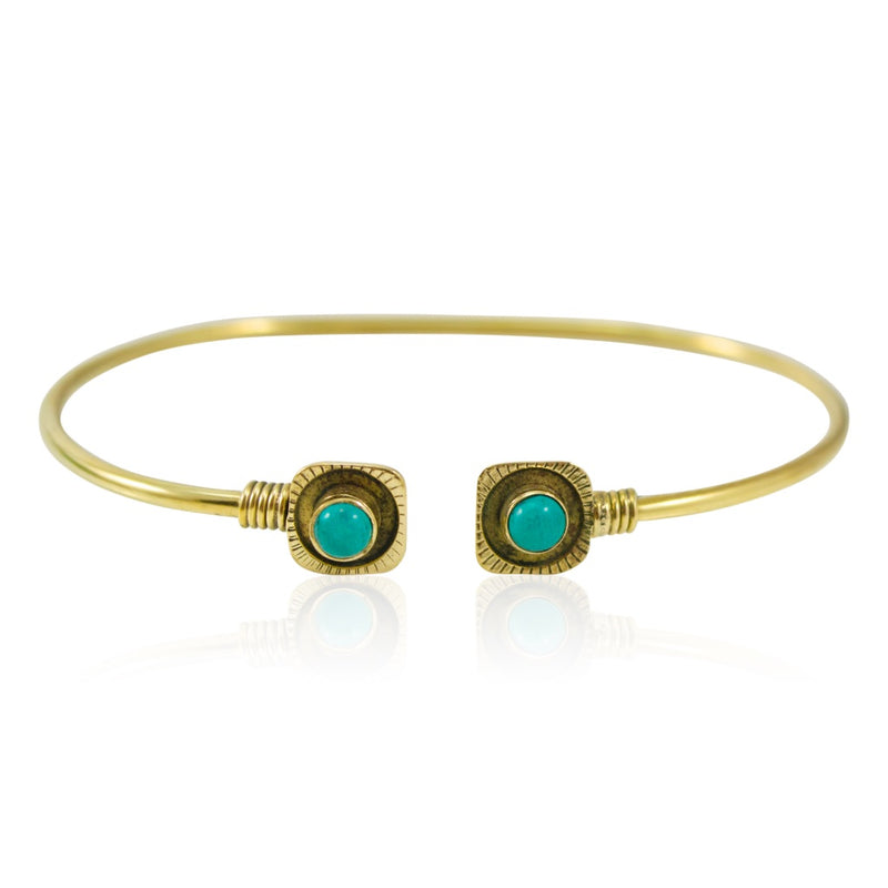 Turquoise and Bronze Open Bangle