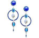 Turquoise and Lapis Magnificent Statement Earrings by AMARO