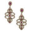 Vintage Inspired Ruby Ottoman Turkish Earrings