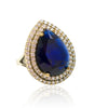 Ottoman-Inspired Sapphire Crystal Statement Ring - Size 7.5