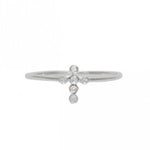 Sterling Silver Cubic Zirconia Cross Ring- Size 7