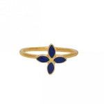 Gold Plated Navy Flowering Ring- Size 7