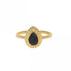 Chic Black Onyx Gold Plated Ring- Size 6.5