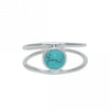 Double Banded Sterling Silver Turquoise Ring- Size 7
