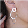 Chic Sterling Silver Hammered Ring Earrings