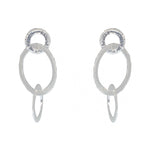 Chic Sterling Silver Hammered Ring Earrings