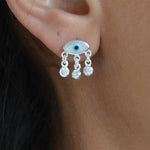 Eye of Protection Sterling Silver Mother of Pearl Earrings