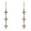 Royal Noir Zirconia Gold Cross Chain Earrings