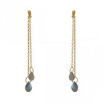 Teardrop Labradorite Gold Plated Earrings