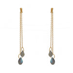 Teardrop Labradorite Gold Plated Earrings