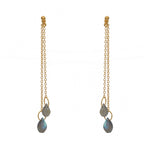 Teardrop Labradorite Gold Plated Earrings