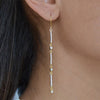 Elegant Gold Plated Zirconia Chain Earrings