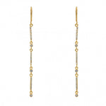 Elegant Gold Plated Zirconia Chain Earrings