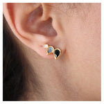 Gold Plated Labradorite and Onyx Earrings