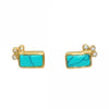 Exquisite Turquoise Gold Plated Post Earrings